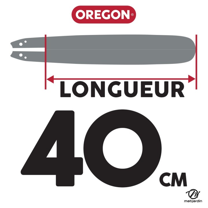 Guide tronçonneuse Oregon 40 cm. 3/8"LP 1,3 mm 56 maillons 160SDEA041 DB Guard