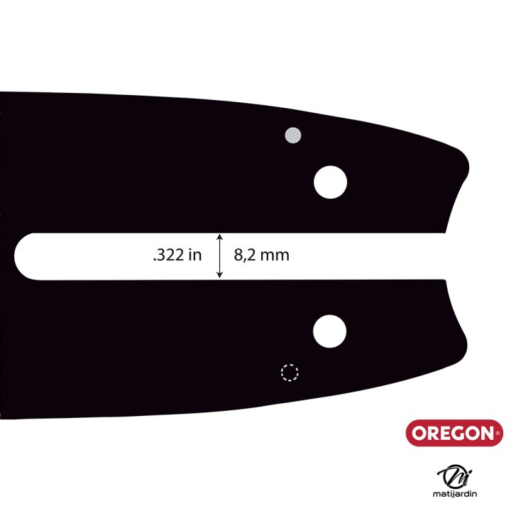 Guide tronçonneuse Oregon 30 cm. 3/8"LP 1,3 mm 44 maillons 120SXEA074 Amateur Symétrique