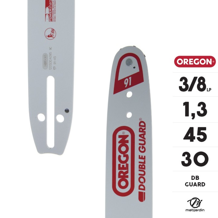 Guide tronçonneuse Oregon 30 cm. 3/8"LP 1,3 mm 45 maillons 120SDEA095 DB Guard