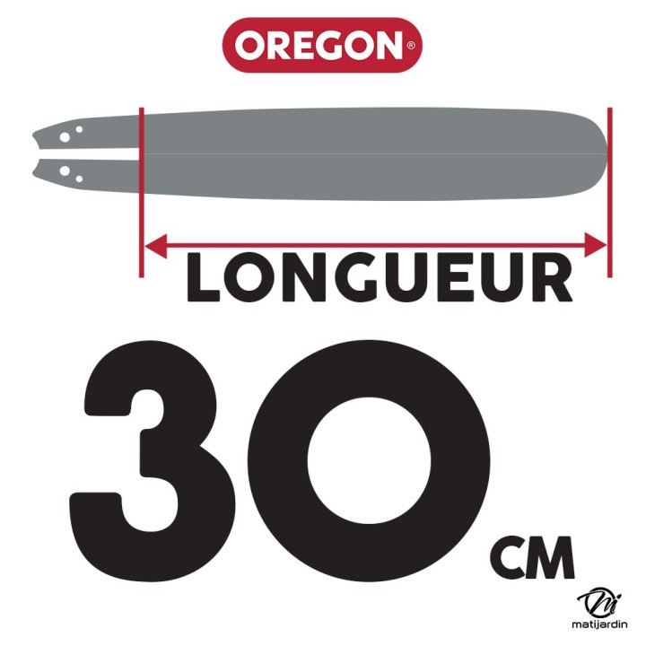 Guide tronçonneuse Oregon 30 cm. 3/8"LP 1,3 mm 45 maillons 120SDEA095 DB Guard