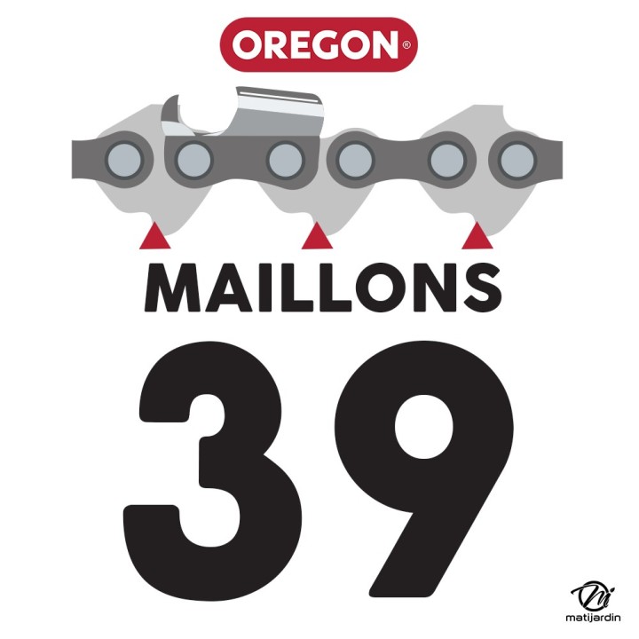 Guide tronçonneuse Oregon 25 cm. 3/8"LP 1,3 mm 39 maillons 100SDEA218 DB Guard
