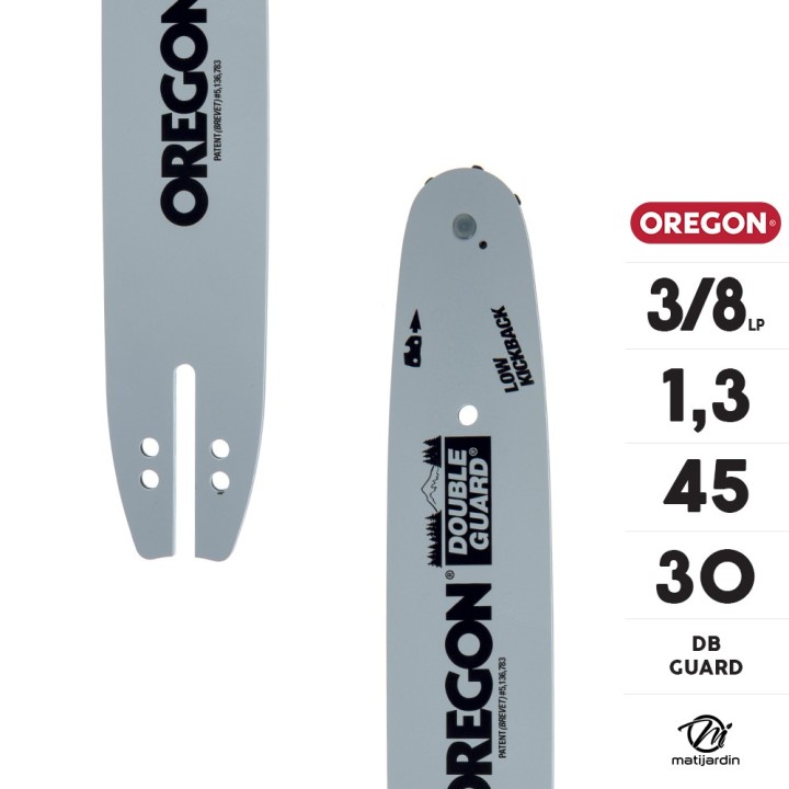 Guide tronçonneuse Oregon 30 cm. 3/8"LP 1,3 mm 45 maillons 120SDEA218 DB Guard