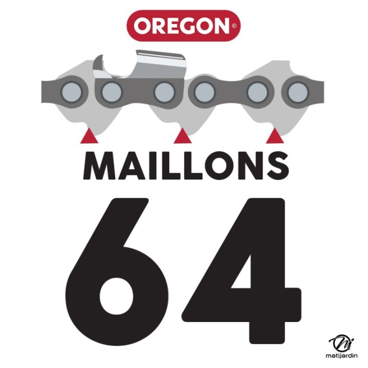 Guide tronçonneuse Oregon 43 cm. 3/8" 1,5 mm 64 maillons 178ATMB083 Hard Nose