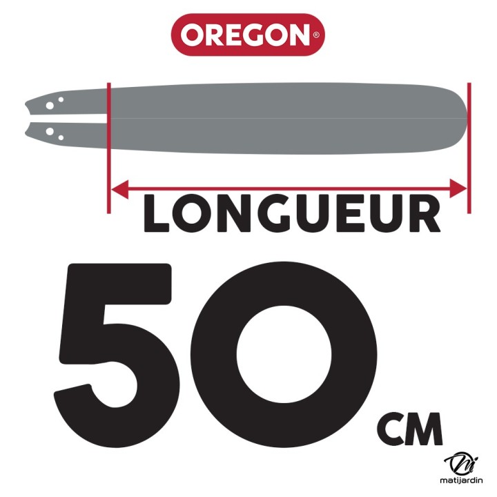 Guide tronçonneuse Oregon 50 cm. 3/8" 1,5 mm 72 maillons 208RNDB083 Power Match