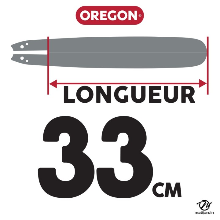 Guide tronçonneuse Oregon 33 cm. 3/8" 1,5 mm 52 maillons 138RNDD009 Power Match