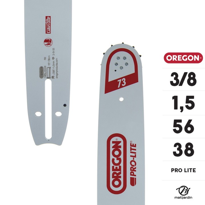 Guide tronçonneuse Oregon 38 cm. 3/8" 1,5 mm 56 maillons 158SLHD009 Pro Lite