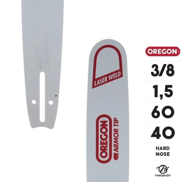 Guide tronçonneuse Oregon 40 cm. 3/8" 1,5 mm 60 maillons 168ATMD009 Hard Nose