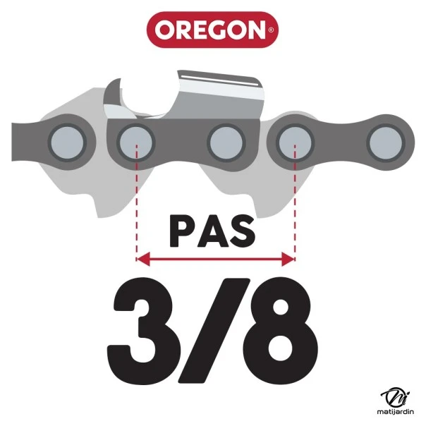 Guide tronçonneuse Oregon 40 cm. 3/8" 1,5 mm 60 maillons 168ATMD009 Hard Nose