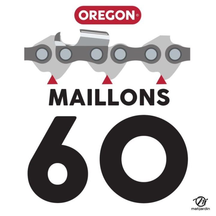 Guide tronçonneuse Oregon 40 cm. 3/8" 1,5 mm 60 maillons 168ATMD009 Hard Nose