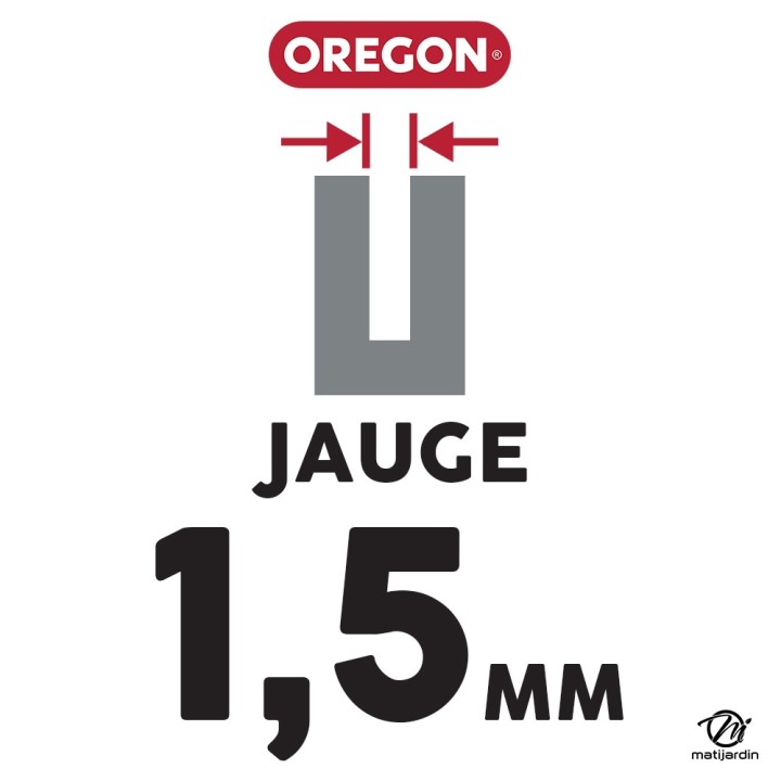 Guide tronçonneuse Oregon 45 cm. 3/8" 1,5 mm 68 maillons 188RNDD009 Power Match