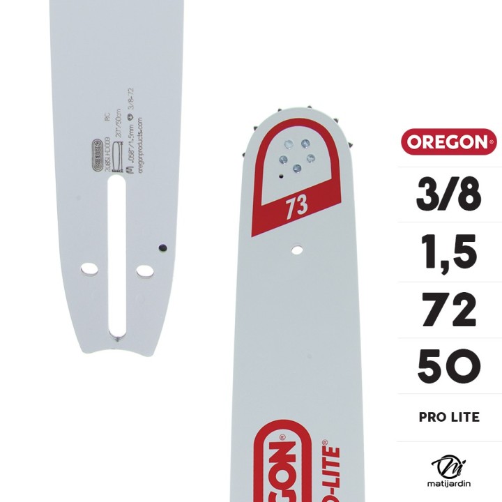Guide tronçonneuse Oregon 50 cm. 3/8" 1,5 mm 72 maillons 208SLHD009 Pro Lite