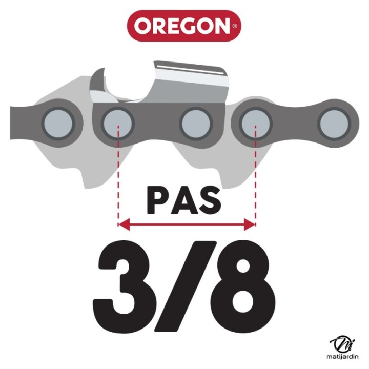Guide tronçonneuse Oregon 50 cm. 3/8" 1,6 mm 72 maillons 203SFHD025 Pro Am