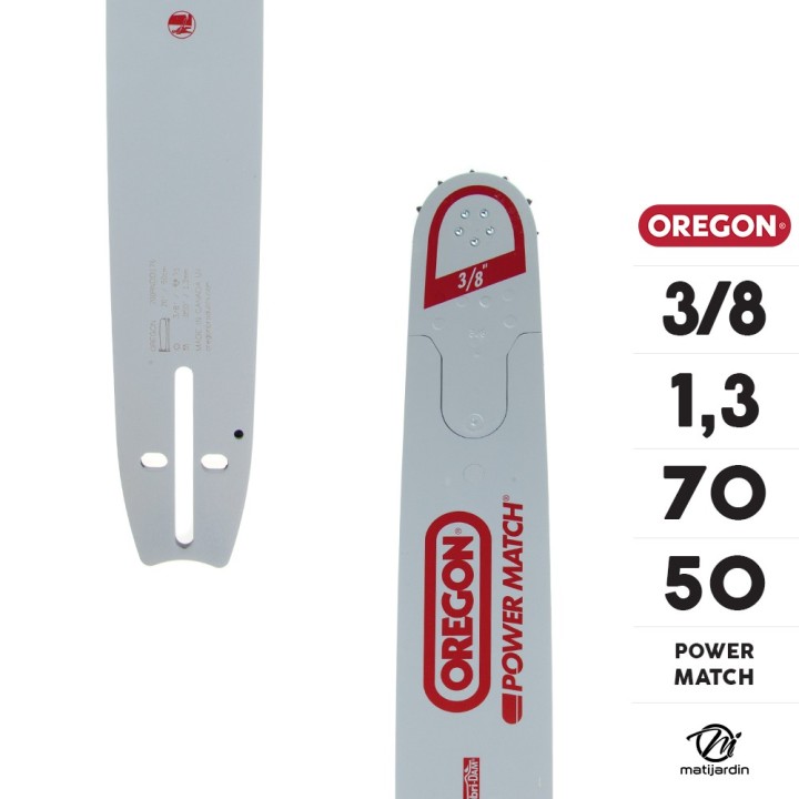 Guide tronçonneuse Oregon 50 cm. 3/8" 1,3 mm 70 maillons 200RNDD176 Power Match