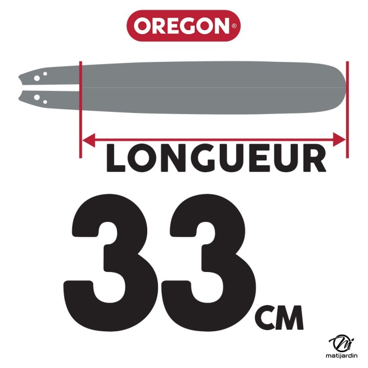 Guide tronçonneuse Oregon 33 cm. .325" 1,5 mm 56 maillons 138SLBK095 Pro Lite