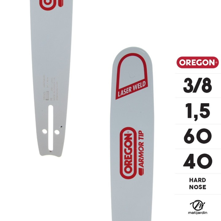 Guide tronçonneuse Oregon 40 cm. 3/8" 1,5 mm 60 maillons 168ATMK095 Hard Nose