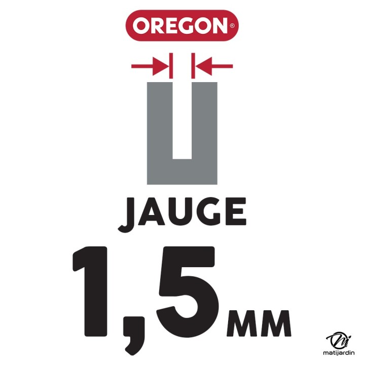 Guide tronçonneuse Oregon 40 cm. .325" 1,5 mm 66 maillons 168RNBK095 Power Match