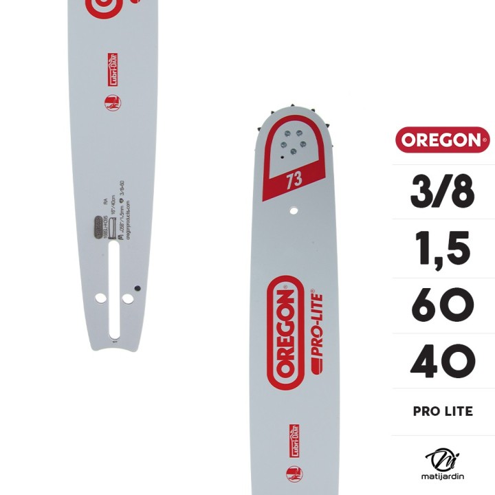 Guide tronçonneuse Oregon 40 cm. 3/8" 1,5 mm 60 maillons 168SLHK095 Pro Lite