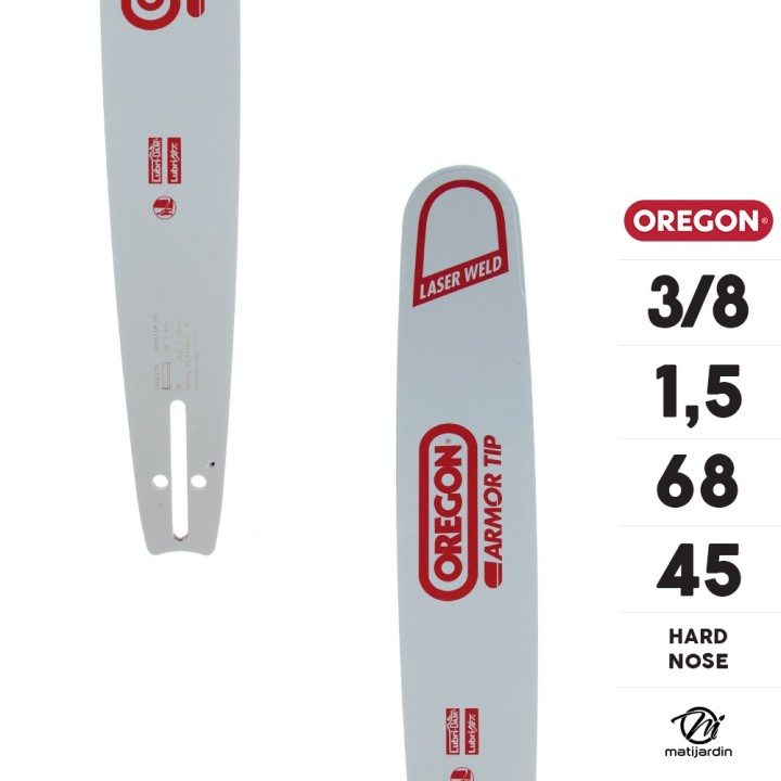 Guide tronçonneuse Oregon 45 cm. 3/8" 1,5 mm 68 maillons 188ATMK095 Hard Nose