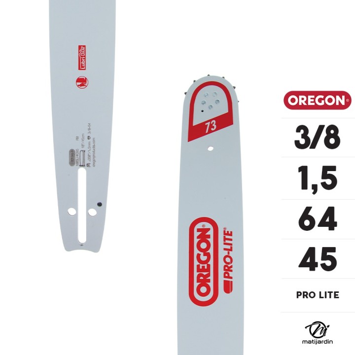 Guide tronçonneuse Oregon 45 cm. 3/8" 1,5 mm 64 maillons 188SLHK095 Pro Lite