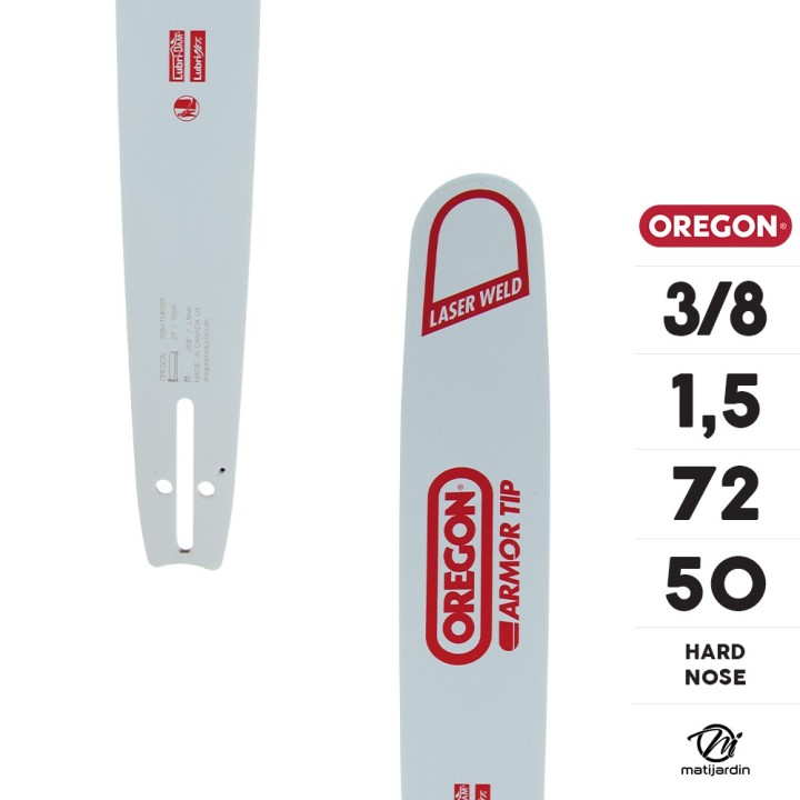 Guide tronçonneuse Oregon 50 cm. 3/8" 1,5 mm 72 maillons 208ATMK095 Hard Nose