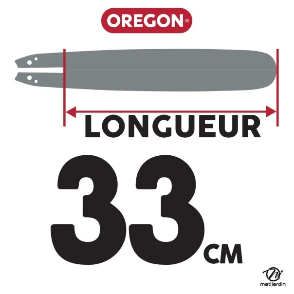 Guide tronçonneuse Oregon 33 cm. .325" 1,3 mm 56 maillons 130MLBK041 Micro Lite