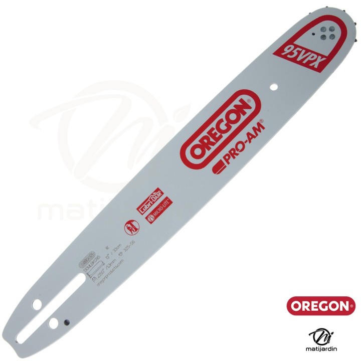 Guide tronçonneuse Oregon 33 cm. .325" 1,3 mm 56 maillons 130MLBK041 Micro Lite