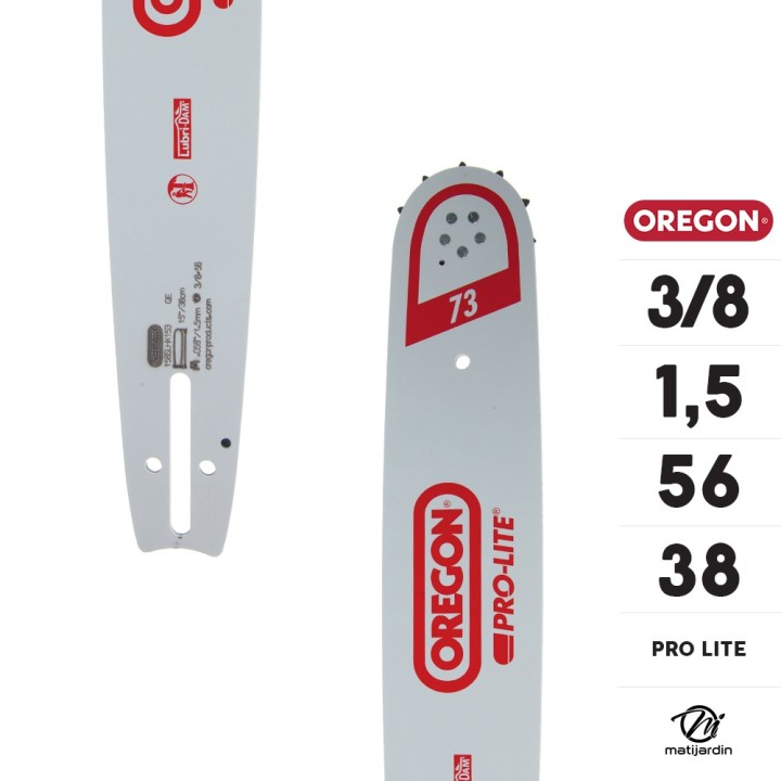 Guide tronçonneuse Oregon 38 cm. 3/8" 1,5 mm 56 maillons 158SLHK153 Pro Lite