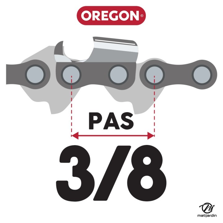 Guide tronçonneuse Oregon 38 cm. 3/8" 1,5 mm 56 maillons 158SLHK153 Pro Lite
