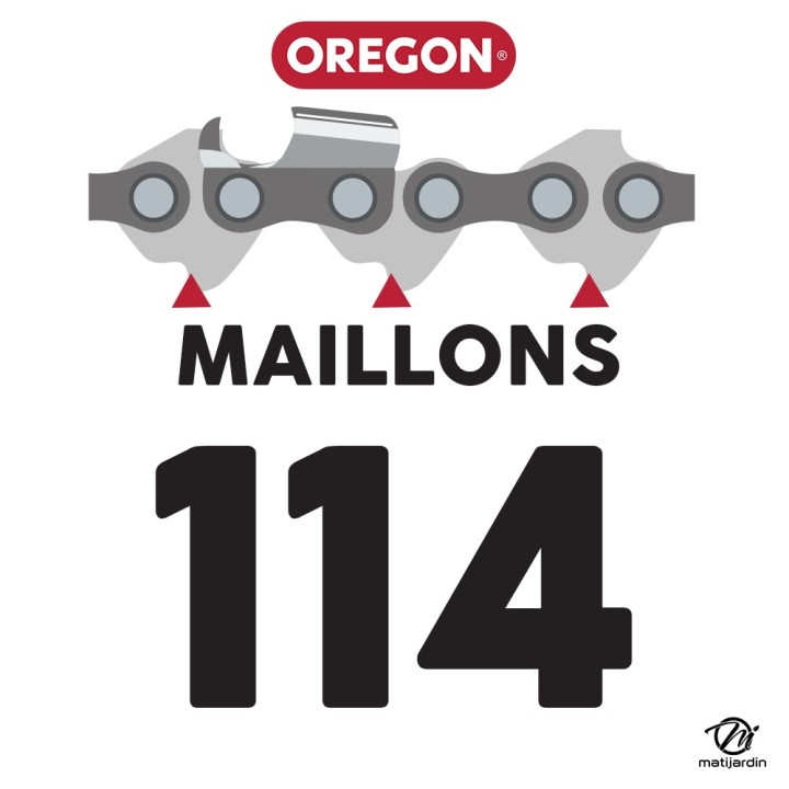Guide tronçonneuse Oregon 90 cm. 3/8" 1,6 mm 114 maillons 363RNDD025 Power Match