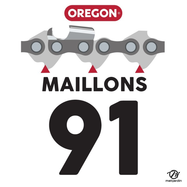 Guide tronçonneuse Oregon 70 cm. 3/8" 1,6 mm 91 maillons 283RNDD025 Power Match