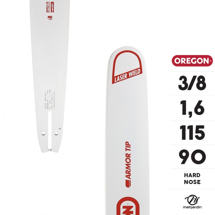 Guide tronçonneuse Oregon 90 cm. 3/8" 1,6 mm 115 maillons 363ATLD009 Hard nose