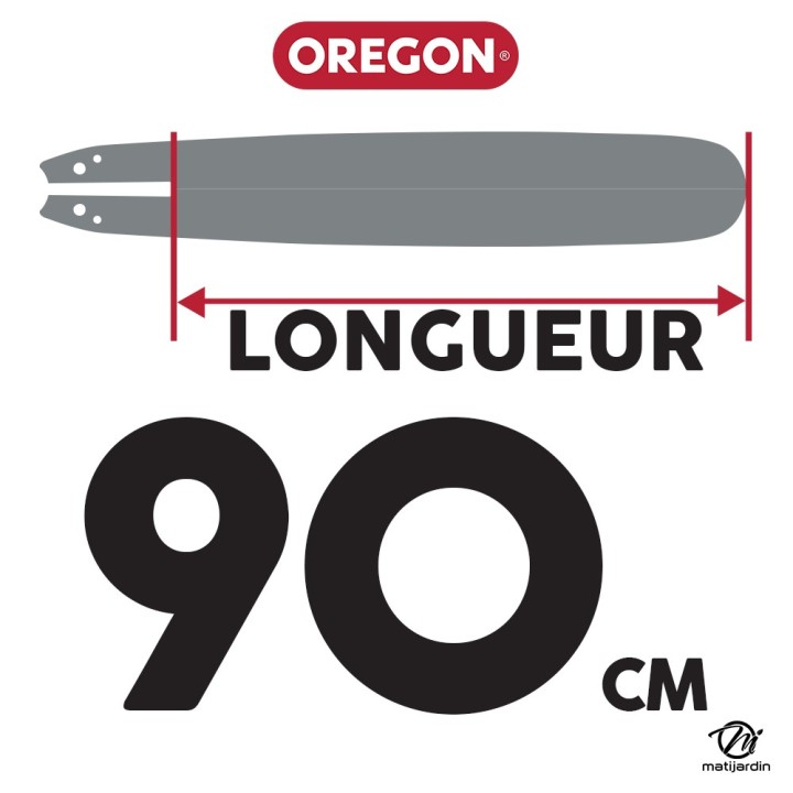 Guide tronçonneuse Oregon 90 cm. 3/8" 1,6 mm 115 maillons 363ATLD009 Hard nose