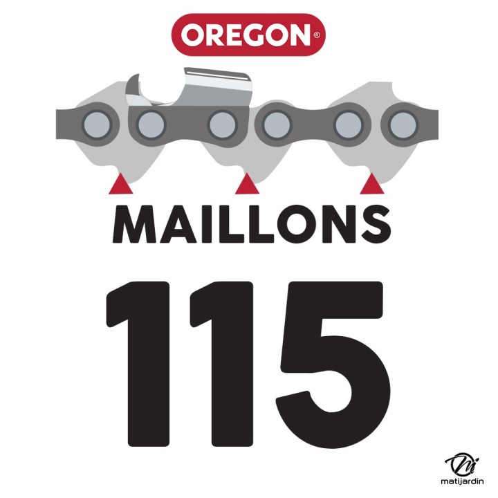 Guide tronçonneuse Oregon 90 cm. 3/8" 1,6 mm 115 maillons 363ATLD009 Hard nose