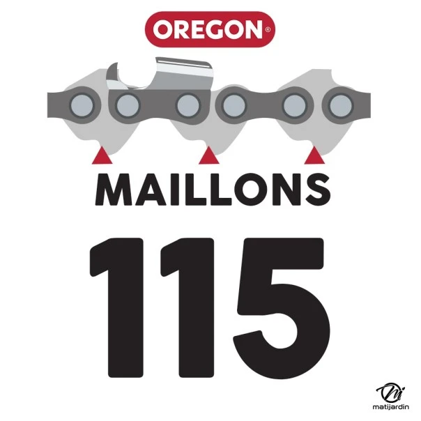 Guide tronçonneuse Oregon 90 cm. 3/8" 1,6 mm 115 maillons 363ATLD009 Hard nose