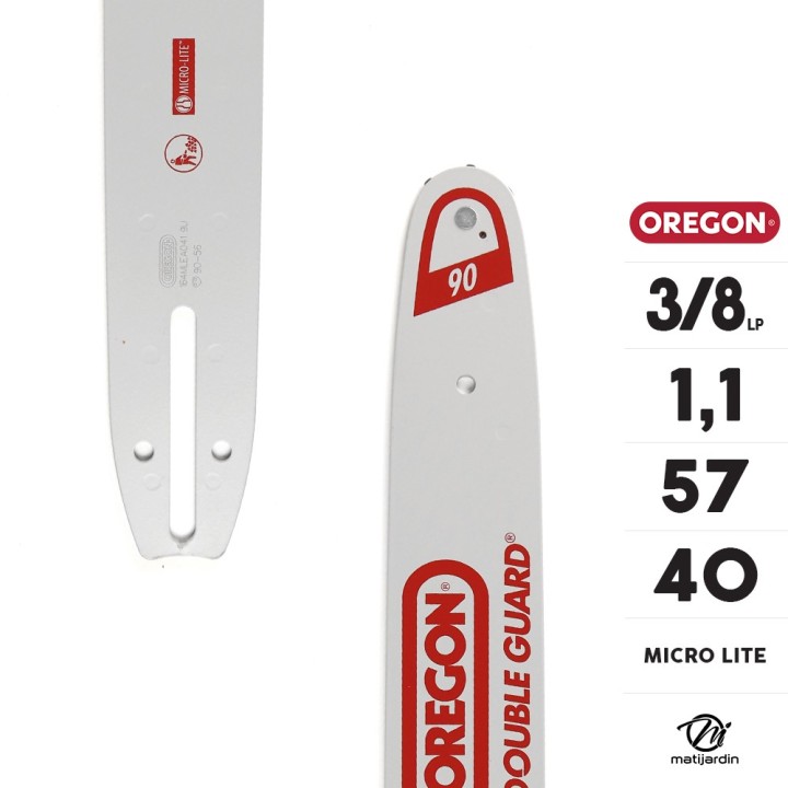 Guide tronçonneuse Oregon 40 cm. 3/8"LP 1,1 mm 57 maillons 164MLEA041 Micro Lite