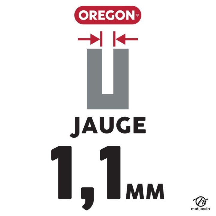 Guide tronçonneuse Oregon 40 cm. 3/8"LP 1,1 mm 57 maillons 164MLEA041 Micro Lite