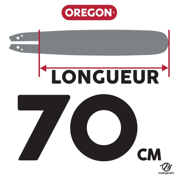 Guide tronçonneuse Oregon 70 cm. 3/8" 1,6 mm 92 maillons 288ATMD009 Hard nose
