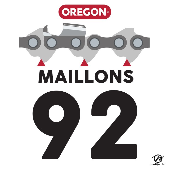 Guide tronçonneuse Oregon 70 cm. 3/8" 1,6 mm 92 maillons 288ATMD009 Hard nose