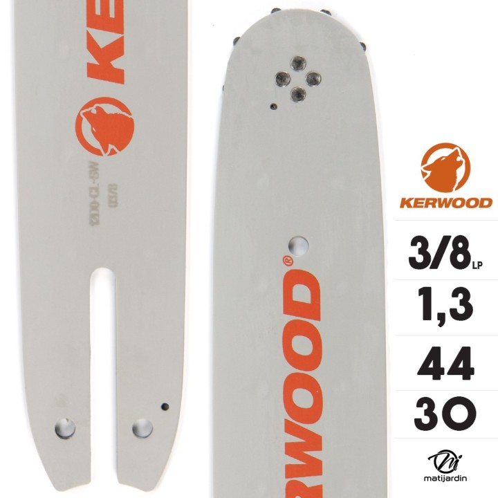 Guide tronçonneuse Kerwood 30 cm 3/8" LP. 1,3 mm. 44 maillons. 12B2KCWD