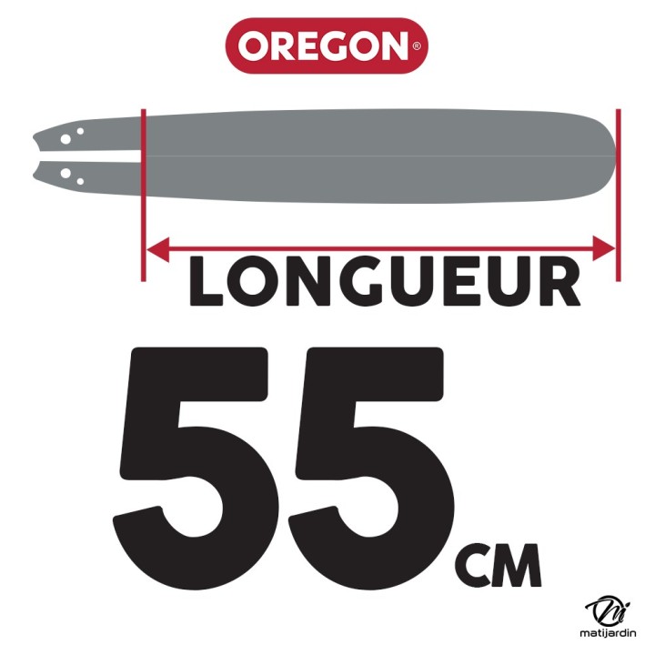 Guide tronçonneuse Oregon 55 cm. 3/8" 1,6 mm 77 maillons 223RNDD025 Power Match