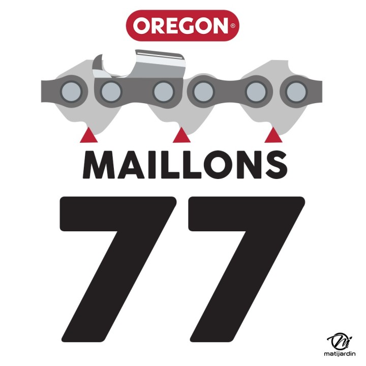 Guide tronçonneuse Oregon 55 cm. 3/8" 1,6 mm 77 maillons 223RNDD025 Power Match