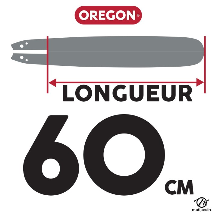 Guide tronçonneuse Oregon 60 cm. 3/8" 1,6 mm 84 maillons 243ATMD025 Armor Tip