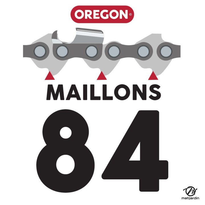 Guide tronçonneuse Oregon 60 cm. 3/8" 1,5 mm 84 maillons 248RNDK095 Power Match