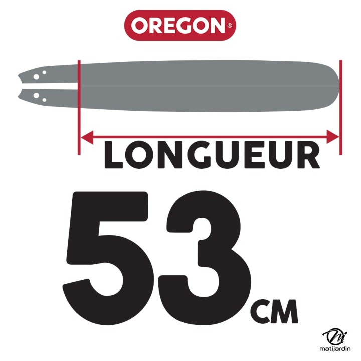 Guide tronçonneuse Oregon 53 cm. 404" 1,6 mm 68 maillons 213ATME031 Hard noise