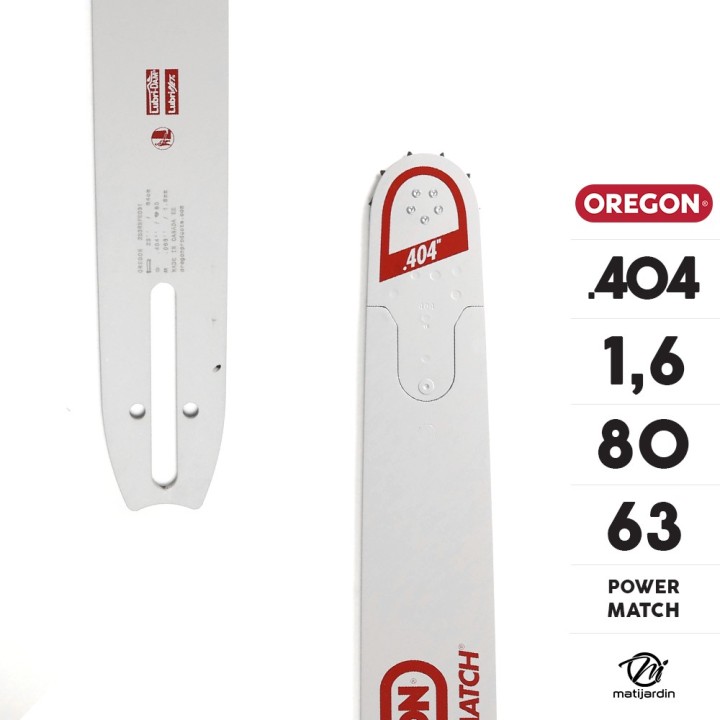 Guide tronçonneuse Oregon 63 cm. 404" 1,6 mm 80 maillons 253RNFE031 Power Match