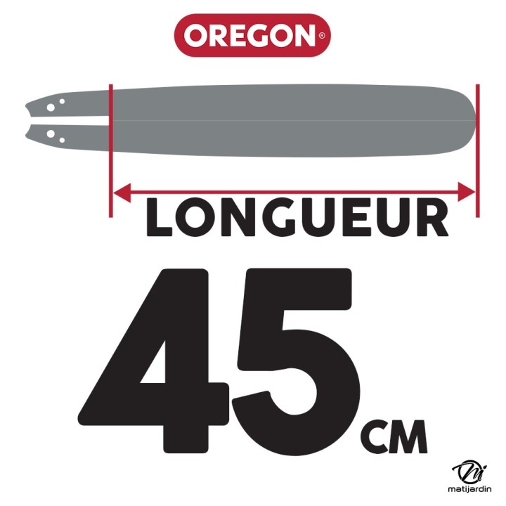 Guide tronçonneuse Oregon 45 cm. .325" 1,3 mm 72 maillons 180SLGK041 Pro Lite