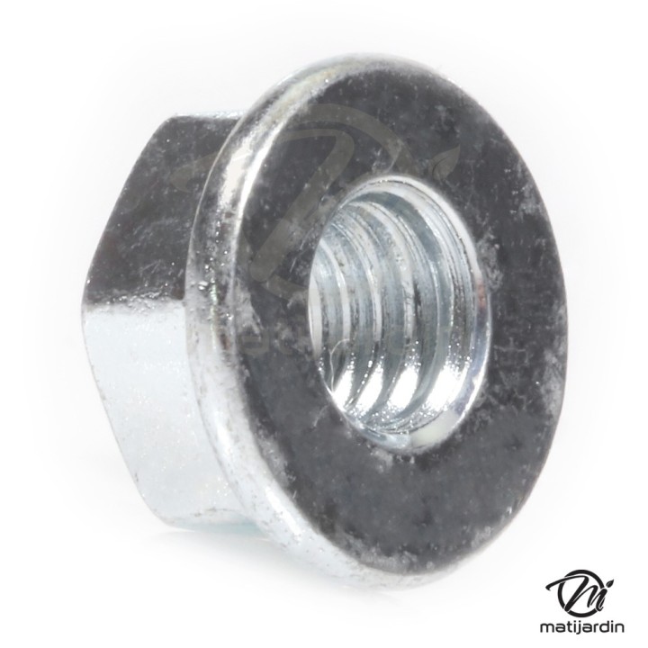 Ecrou lisse avec embase pour guide tronçonneuse. Ø 6 mm