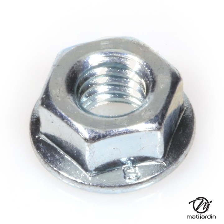 Ecrou lisse avec embase pour guide tronçonneuse. Ø 6 mm