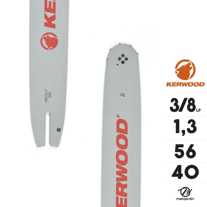 Guide tronçonneuse Kerwood 40 cm 3/8" LP. 1,3 mm. 56 maillons. 16B2KCWH