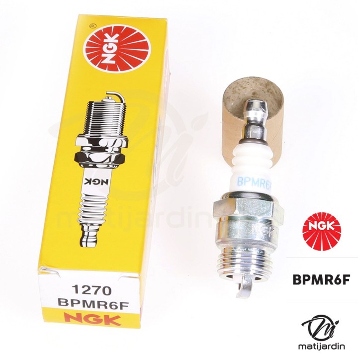 Bougie d'allumage NGK pour tondeuse, tronçonneuse. Type BPMR6F